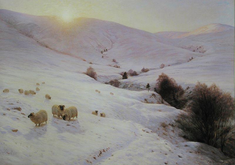 Joseph Farqharson The Sun Peeped o'er yon Southland Hills oil painting picture